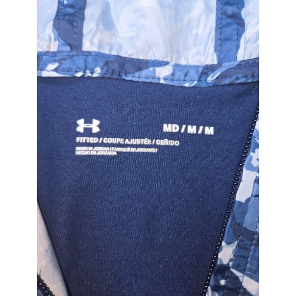Under Armour Mens Hoodie Jacket Medium Fitted Navy & Camo Pullover Full-Zip - Picture 5 of 7